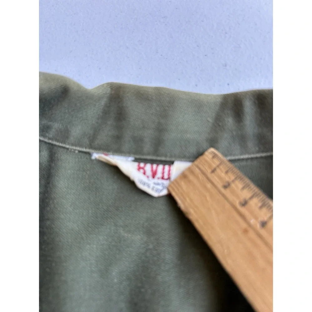 Vintage U.S. Army OG-107 Shirt 70th‎ Infantry Patch BVD Hayes Co Medium